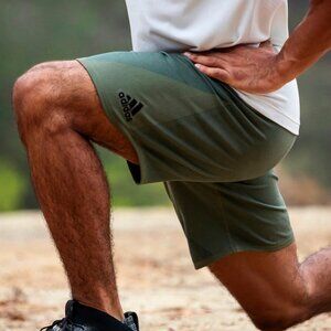 Adidas 4KRFT 360 Primeknit FLW 8-inch inseam running shorts, olive green, size S